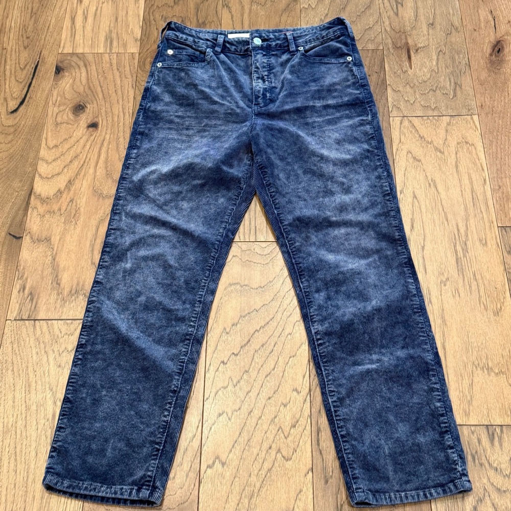 Pilcro and the Letterpress Corduroy Pants Navy Blue Faded Straight Leg Womens 28